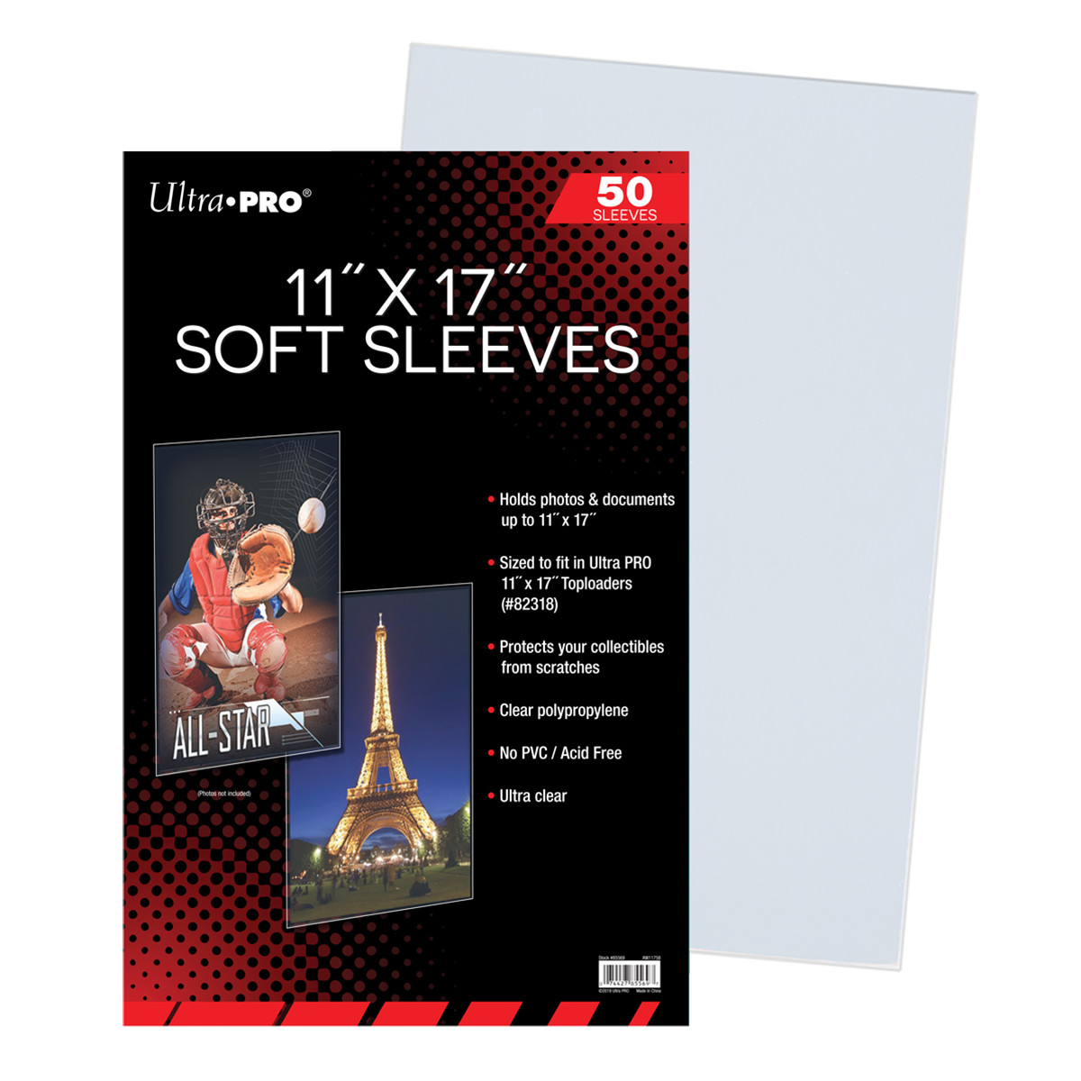 Ultra PRO 11″ x 17″ Premium Soft Sleeves (50ct) For Photos And Postcards