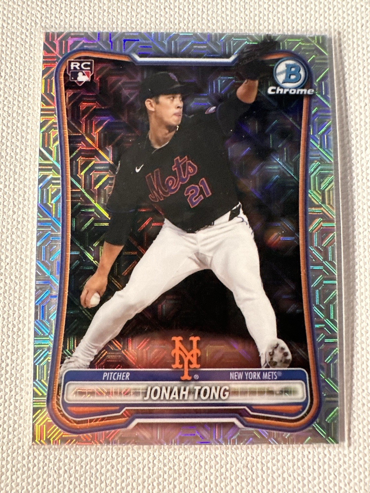 2026 Bowman Chrome Jonah Tong Rookie RC Bowman Mojo Refractor #65 Mets