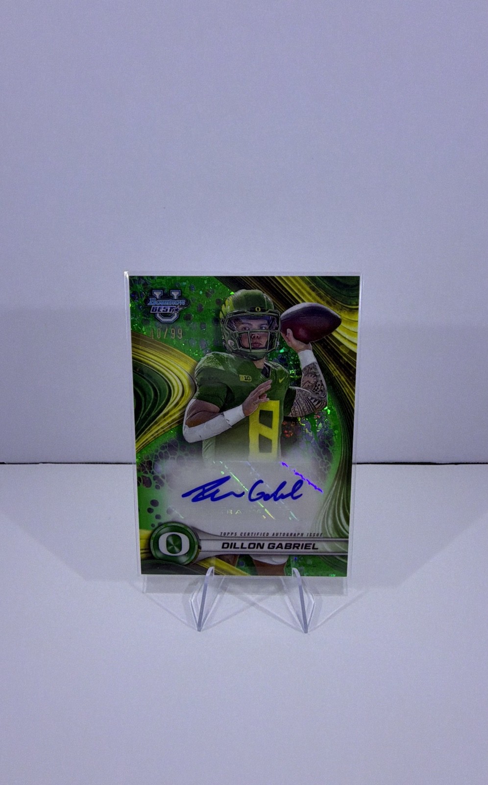Bowman’s University Auto Dillon Gabriel #BOA-DG Green MiniDiamond Refractor /99