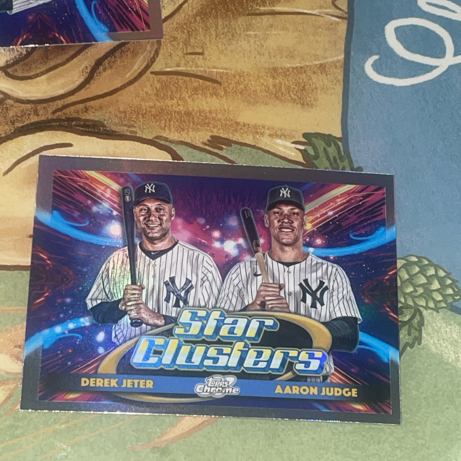2025 Topps Chrome Cosmic Derek Jeter/Aaron Judge Dual Star Clusters #DSC-1