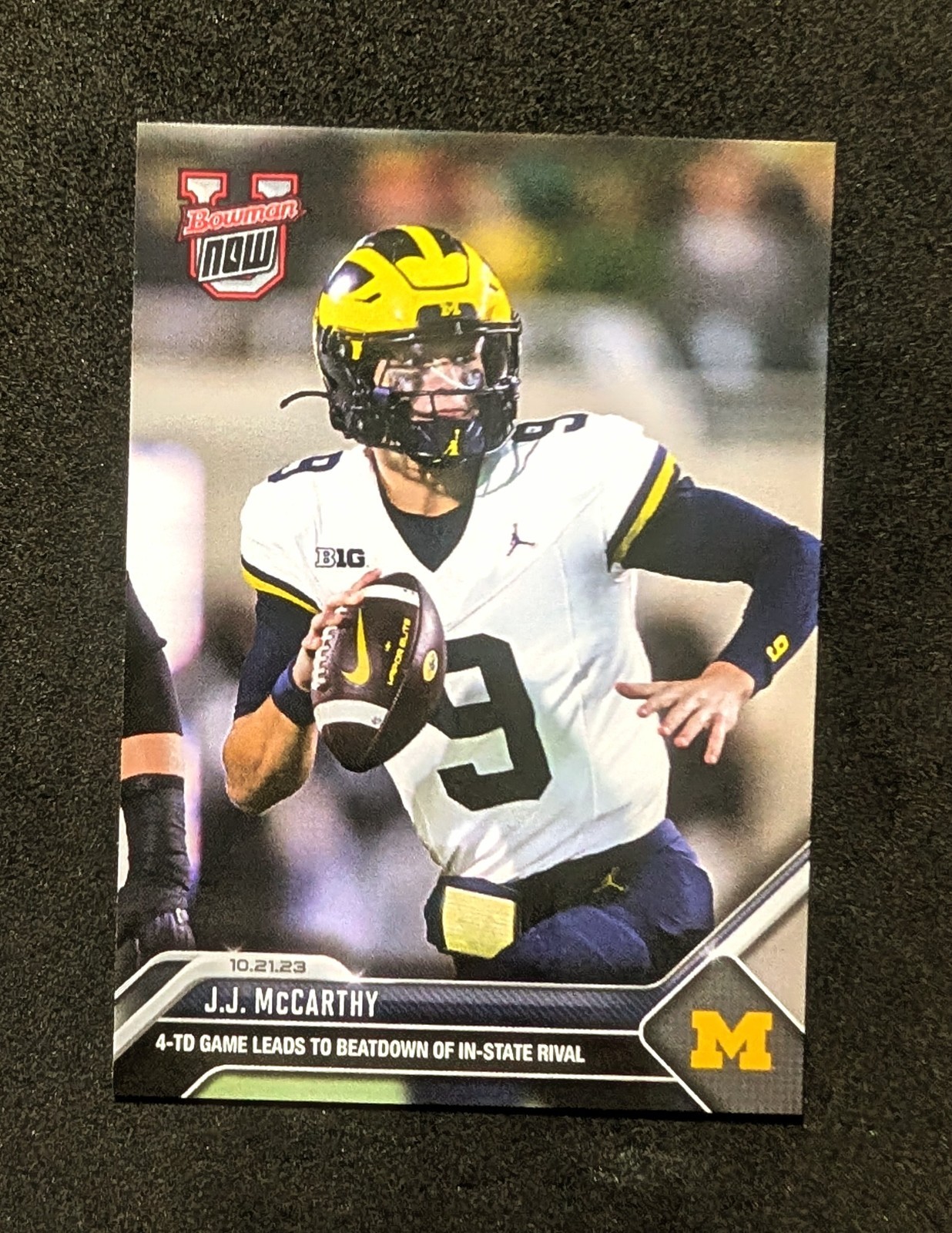 2023 Bowman U Now #17 J.J. McCarthy 4-TD Game Leads To Beatdown Of In-state…