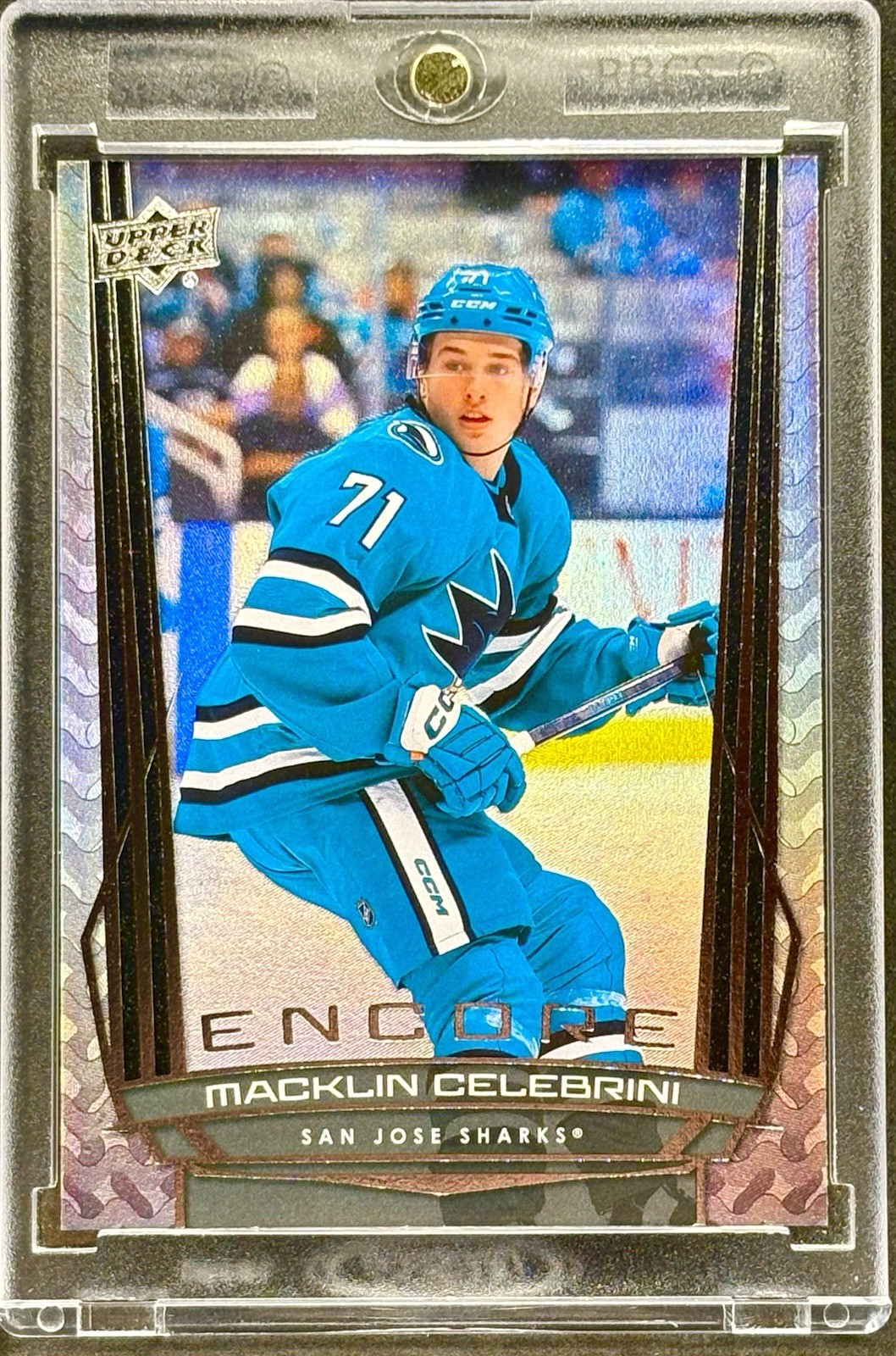 Macklin Celebrini RARE SILVER FOIL REFRACTOR INVESTMENT CARD SHARKS ROTY MINT