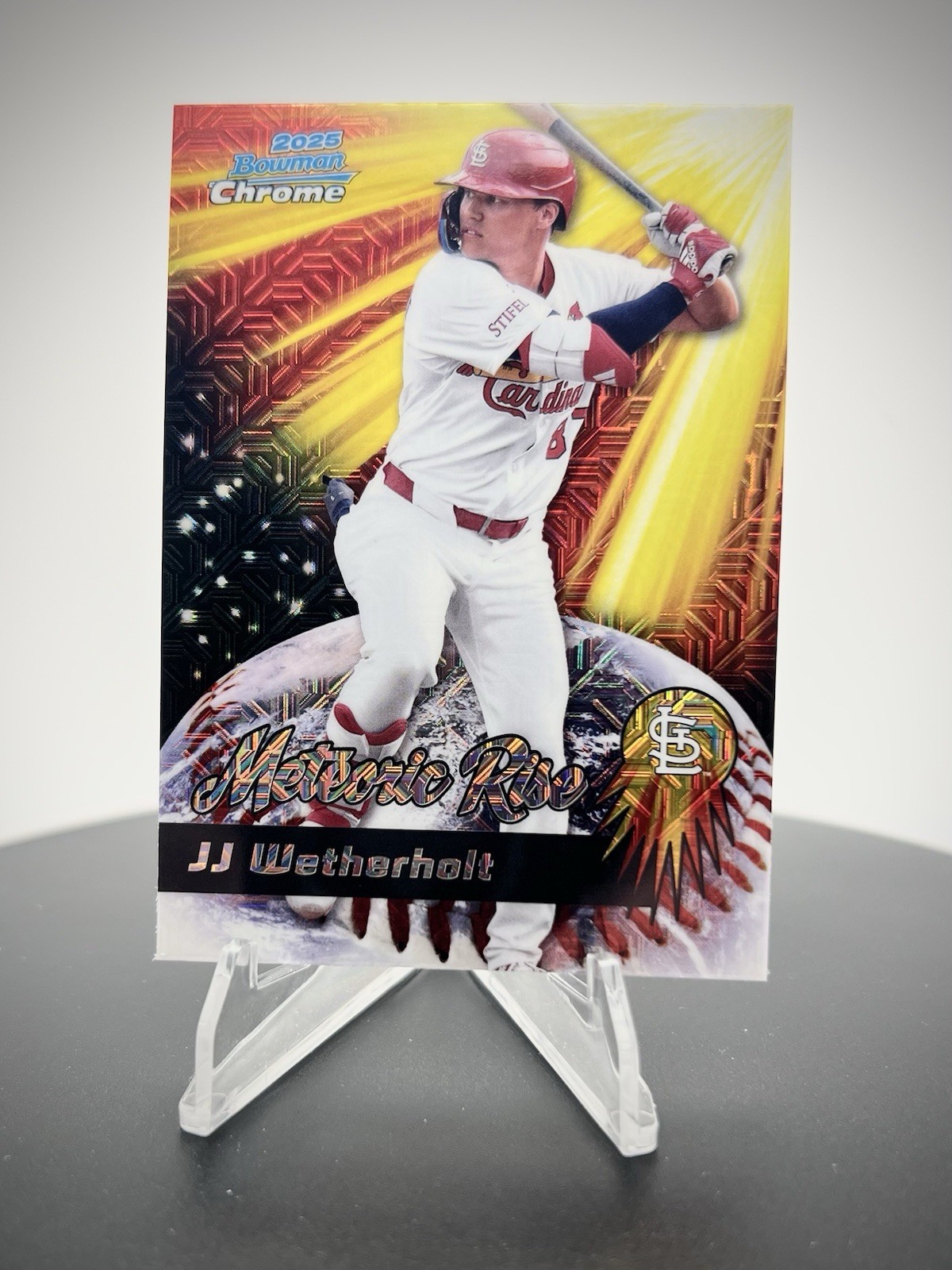 2025 Bowman Chrome JJ Wetherholt #MR-20 Meteoric Rise Mojo Refractor