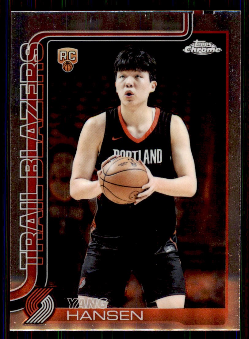 2025-26 Topps Chrome #266 Yang Hansen Trail Blazers