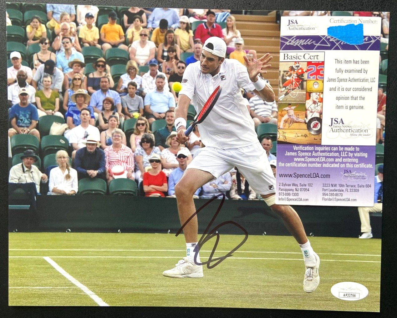 JOHN ISNER SIGNED 8X10 PHOTO 2010 WIMBLEDON US OPEN FRENCH AUSTRALIAN JSA