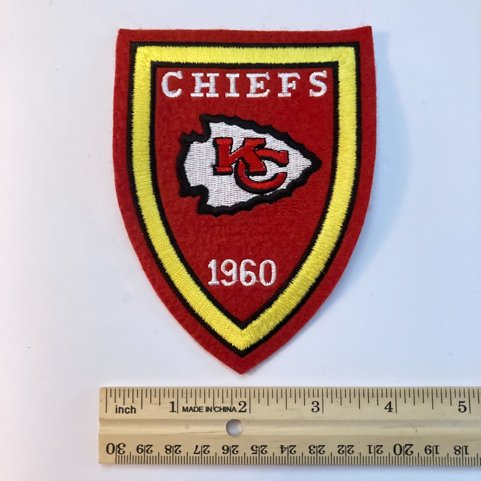 KANSAS CITY CHIEFS (1960) Vintage Embroidered Sew-On NFL Crest Team Logo Patch