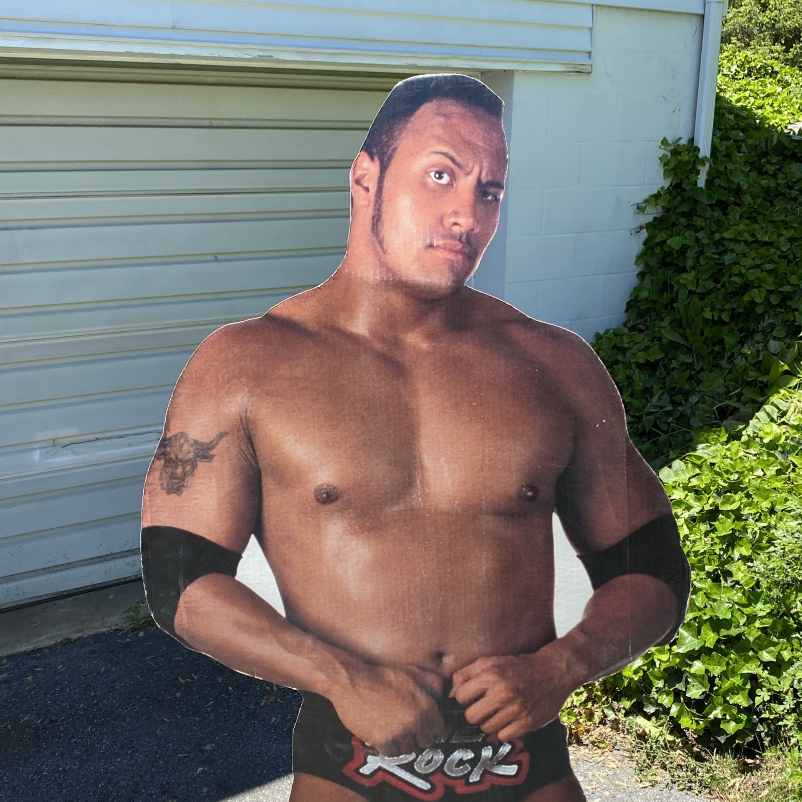 1999 DWAYNE THE ROCK JOHNSON WWE WRESTLING STANDUP STANDEE LIFE SIZE 74″ TALL