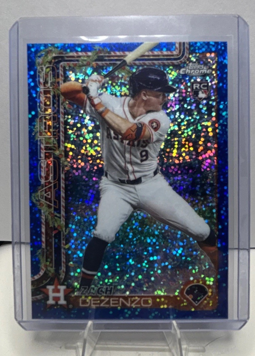 2025 Topps Holiday – Chrome Zach Dezenzo #HC162 Blue Sparkle Refractor /199 (RC)