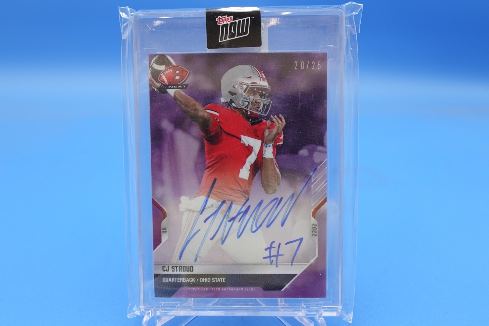 2022 Topps Now CJ Stroud Auto Purple /25 Ohio State Buckeyes