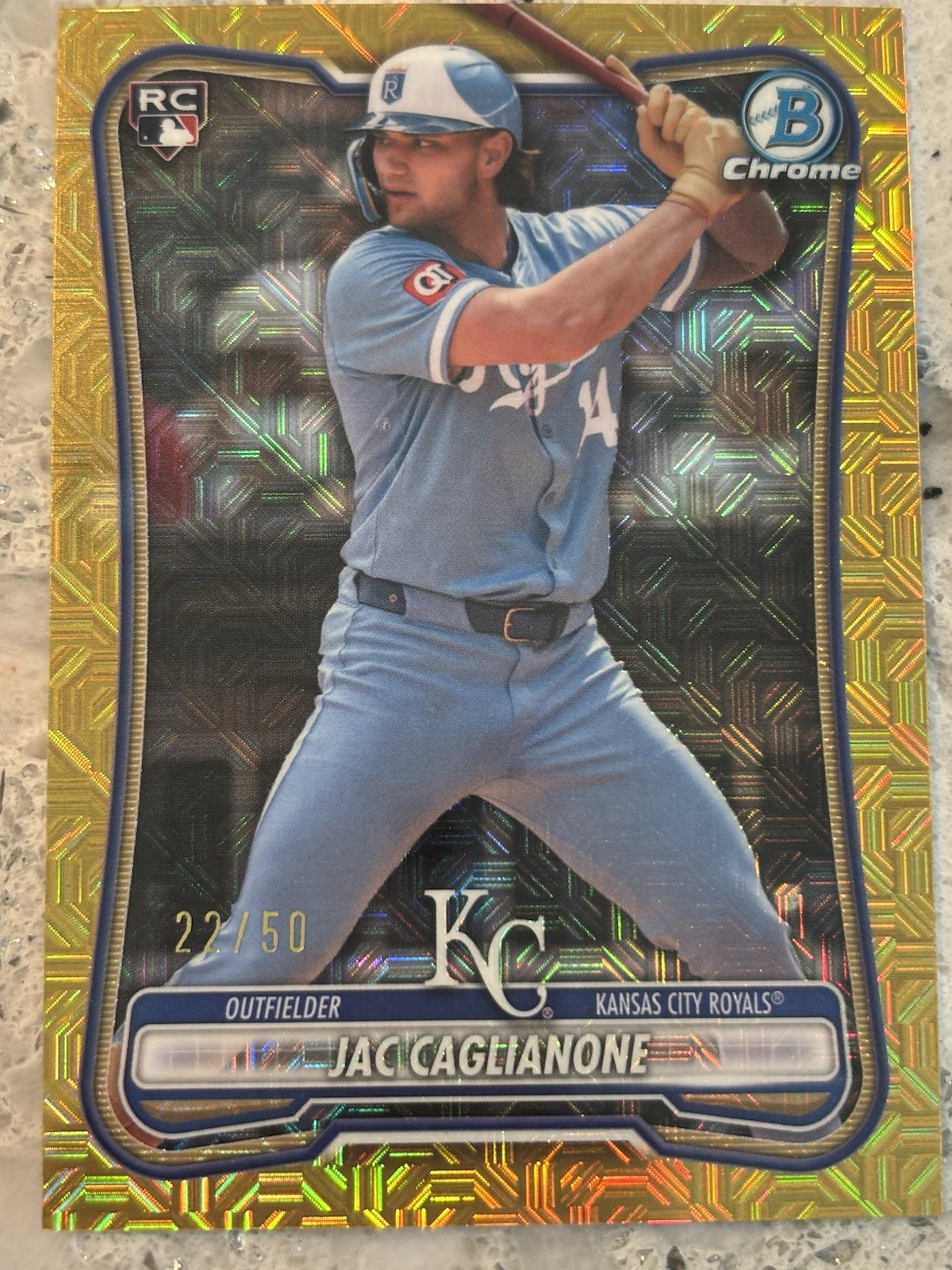 2025-26 Bowman Mega Box Jac Caglianone 1st Prospect Gold Mojo / 50
