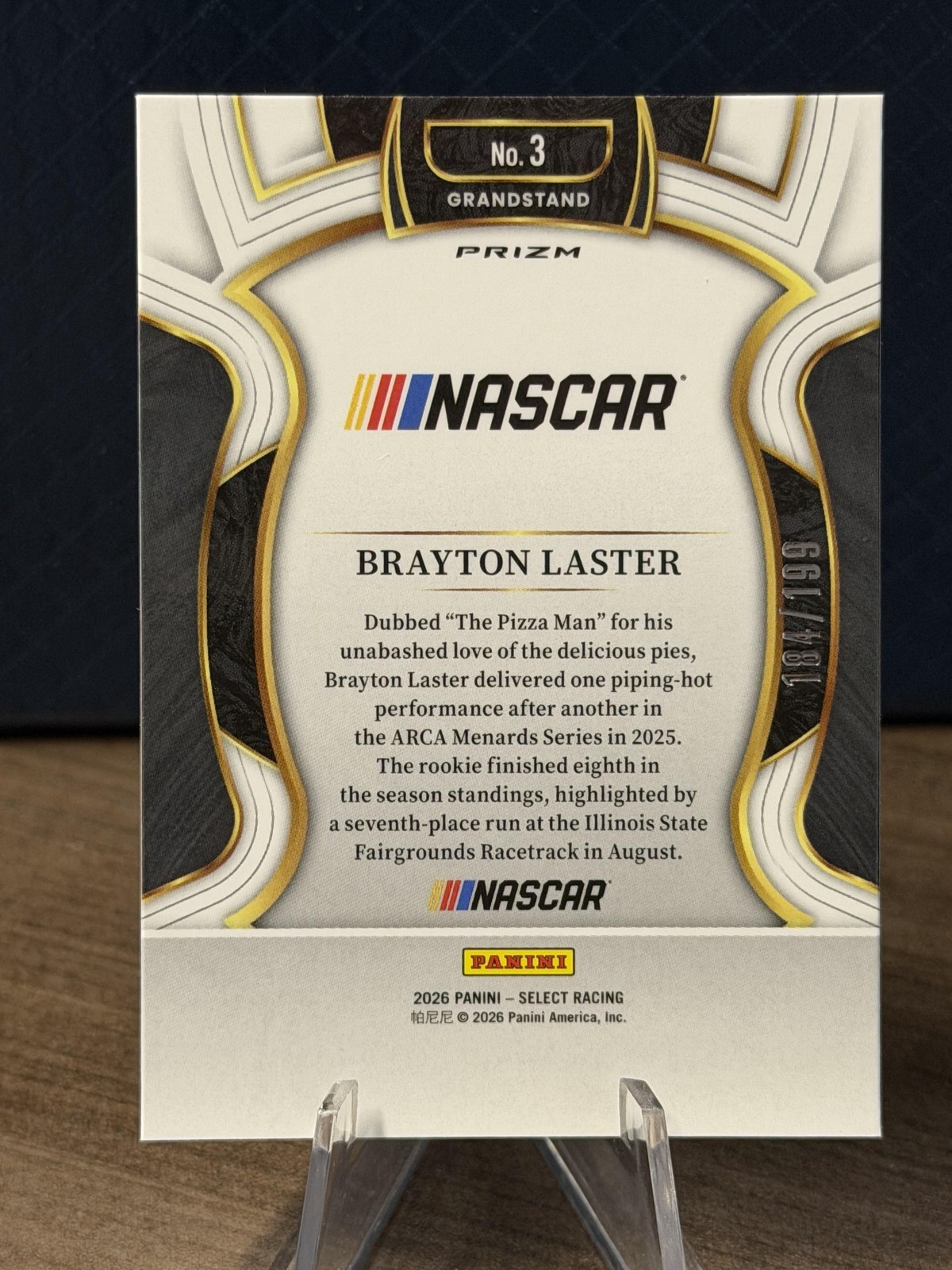 2026 Panini Select #3 Brayton Laster Light Blue Prizms #/199