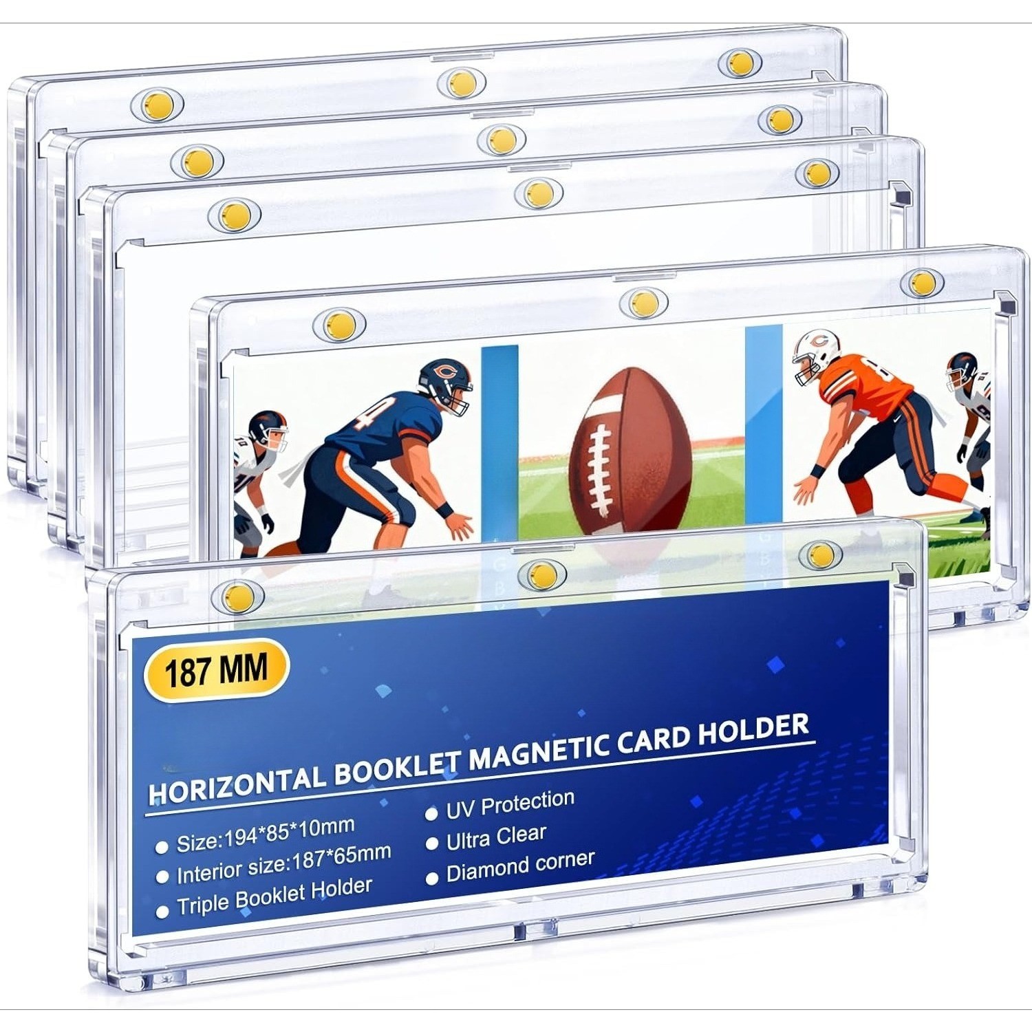 187mm Horizontal Booklet 175PT One Touch Magnetic Trading Card Holder Protector