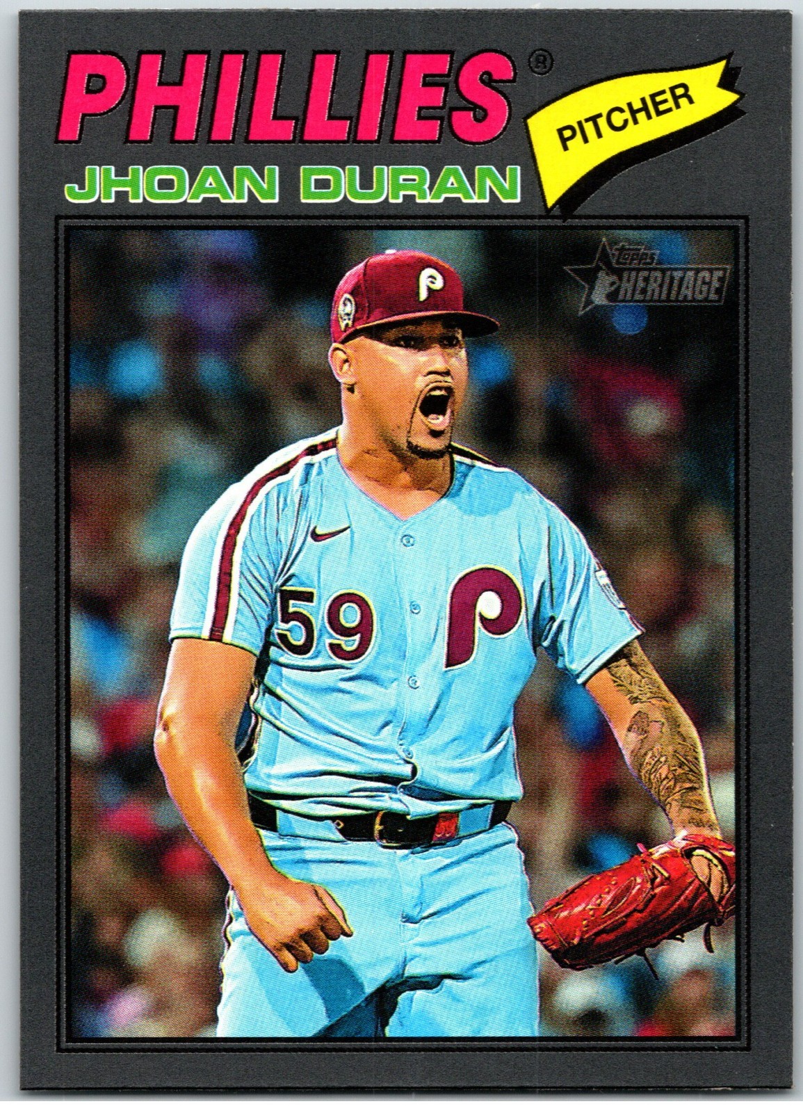 #14 Jhoan Duran, Philadelphia Phillies 2026 Topps Heritage Dark Gray
