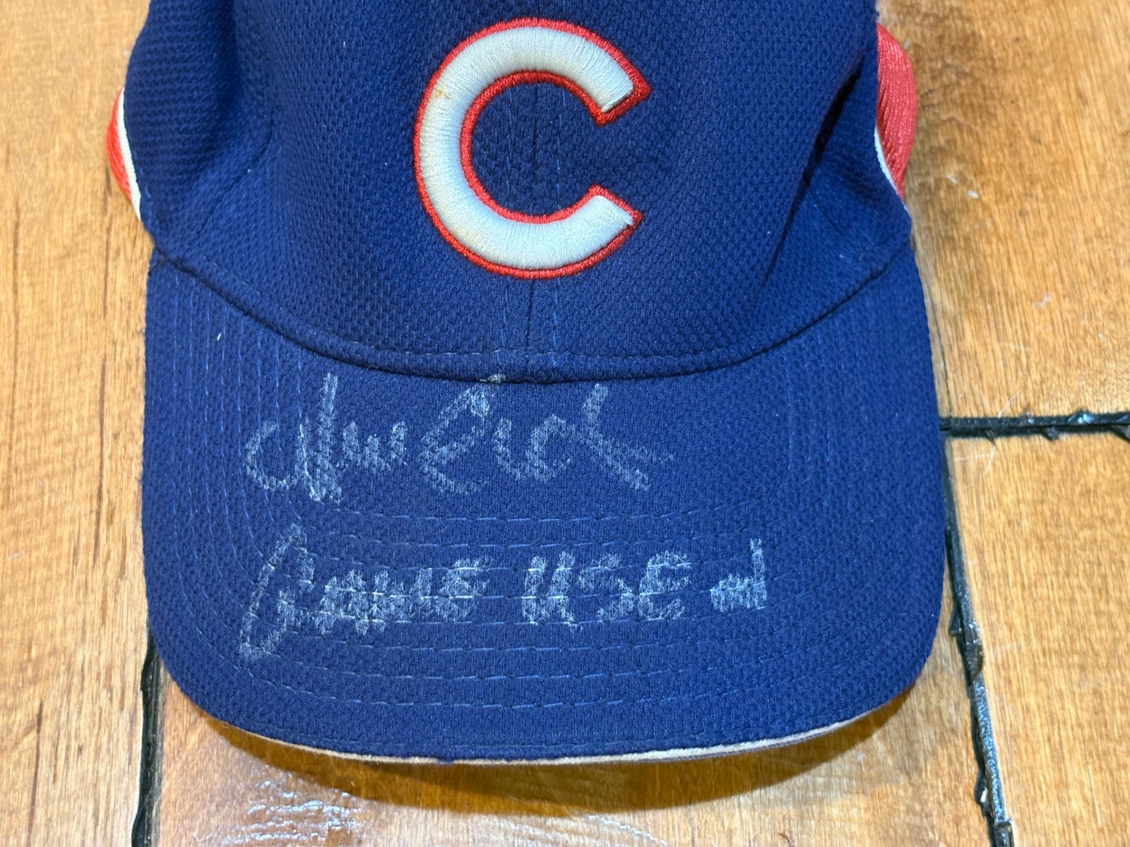 UNKNOWN GAME USED WORN CHICAGO CUBS HAT NEW ERA #6