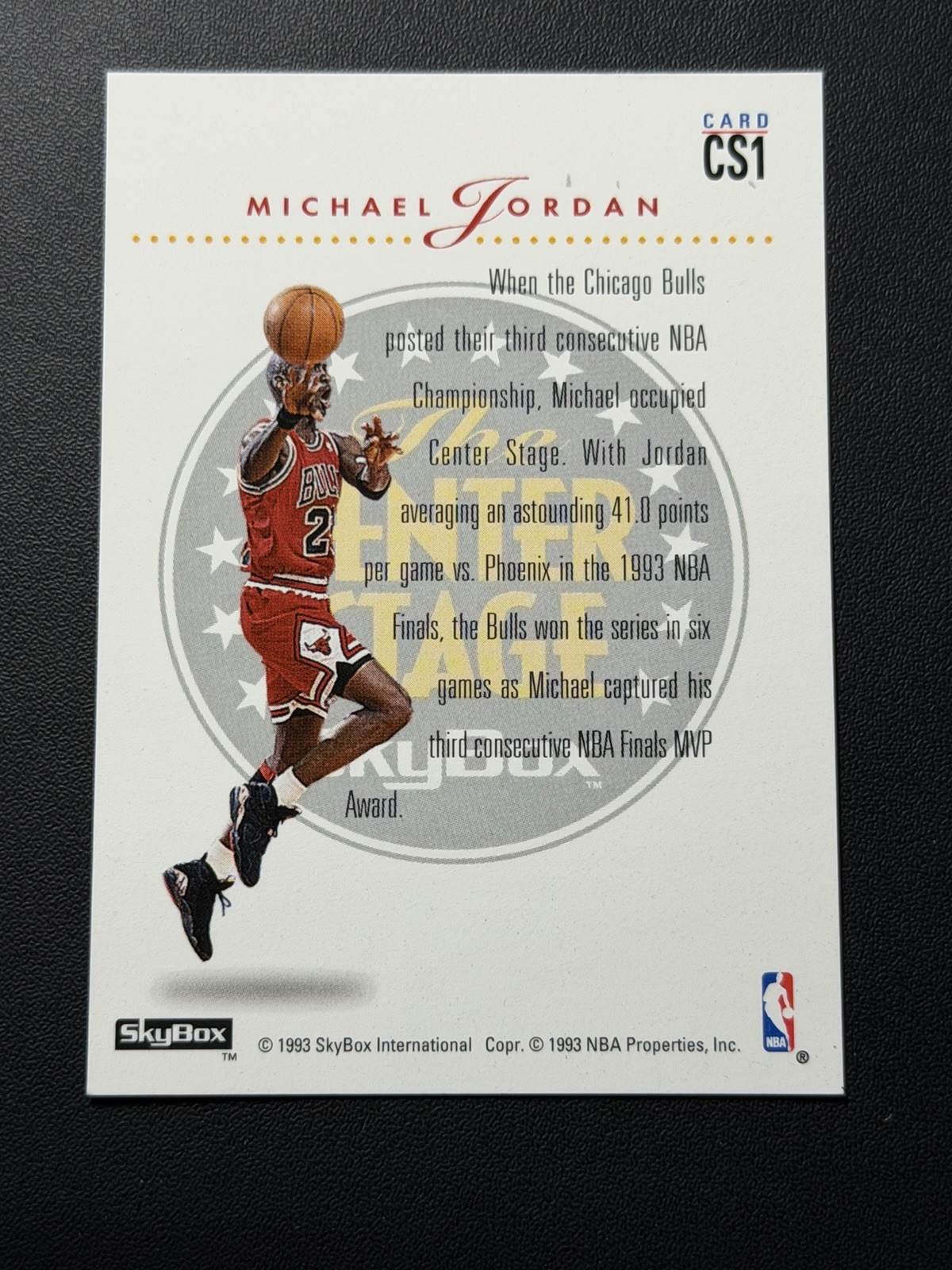Michael Jordan 1993-94 Skybox Premium The Center Stage Rare Insert #CS1 Holofoil