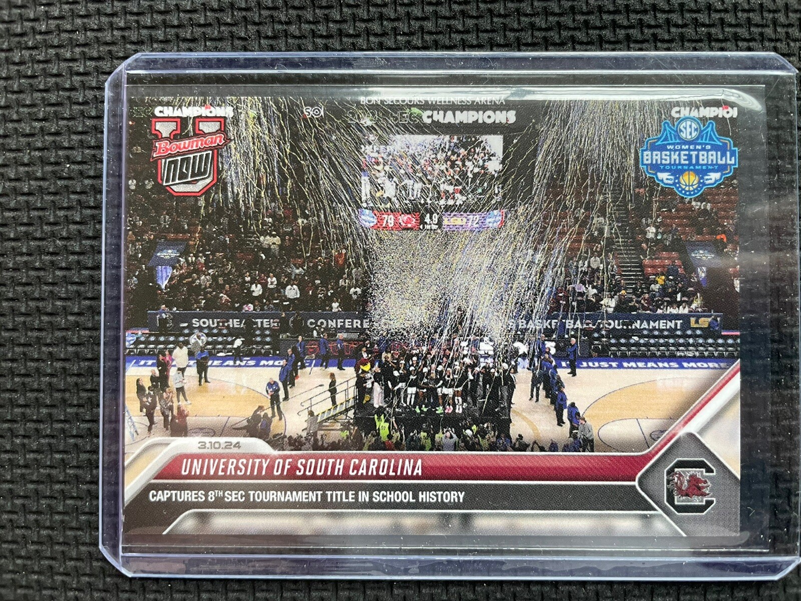 2023-24 Topps Bowman U Now #66 South Carolina Women’s Basketball 8th SEC TITLE