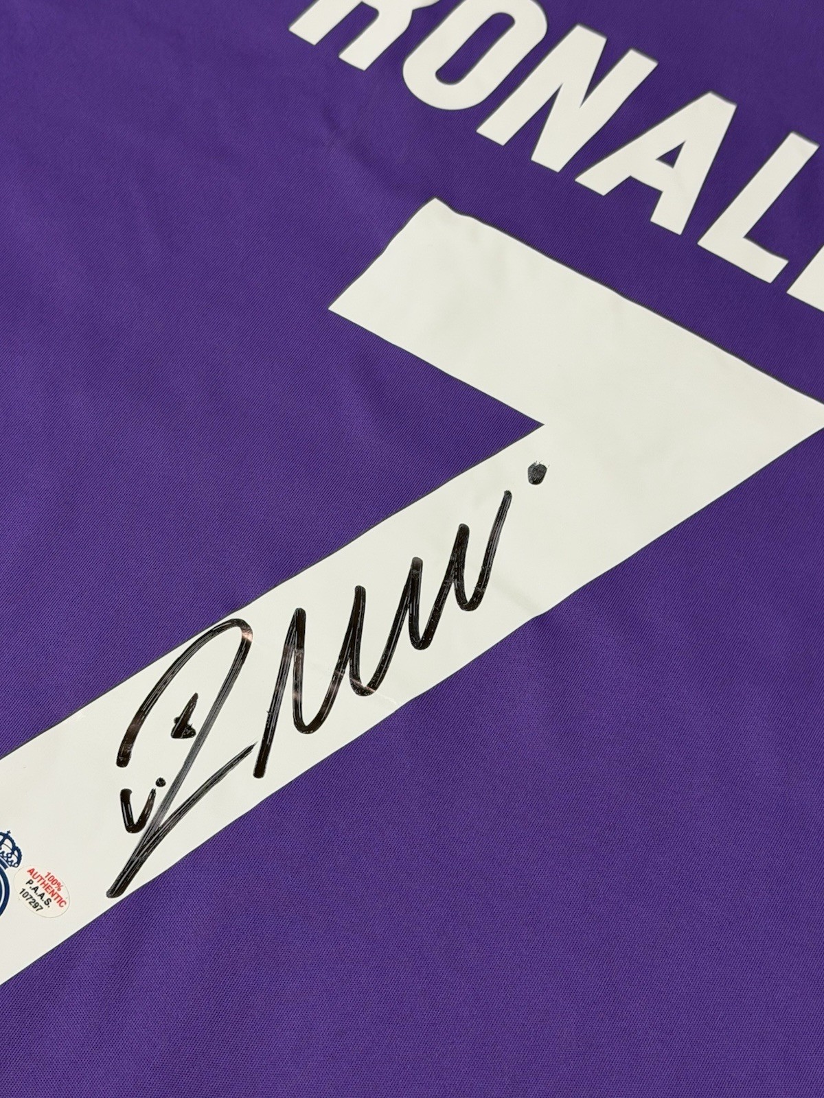Cristiano Ronaldo Signed Real Madrid Purple Pro Style Soccer Jersey COA