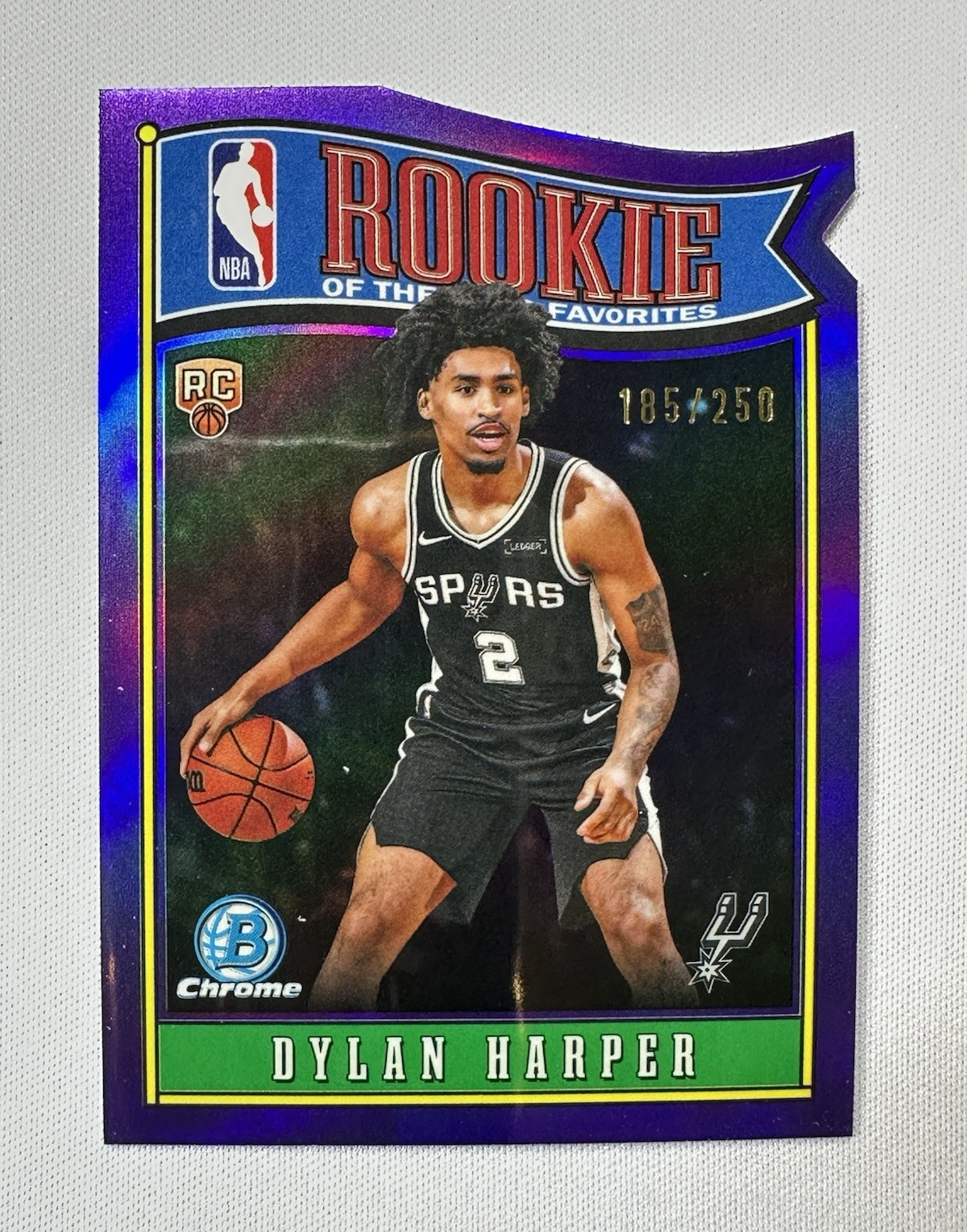 2025-26 Bowman Chrome Rookie Dylan Harper RC Purple Refractor Spurs #RY-2 /250