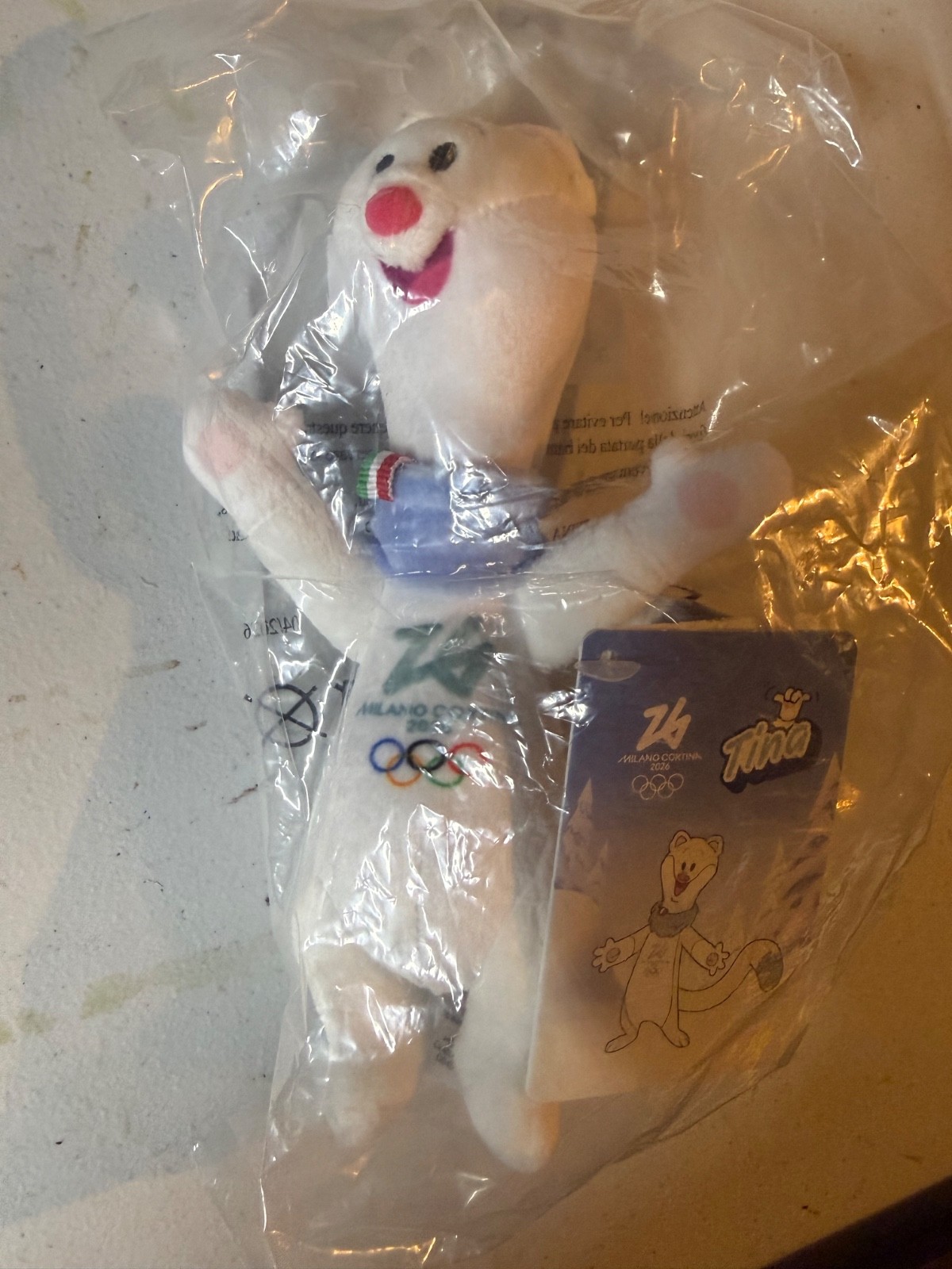 Official Tina Plush Stoat Mascot 7″/18cm Milano Cortina 2026 Winter Olympics