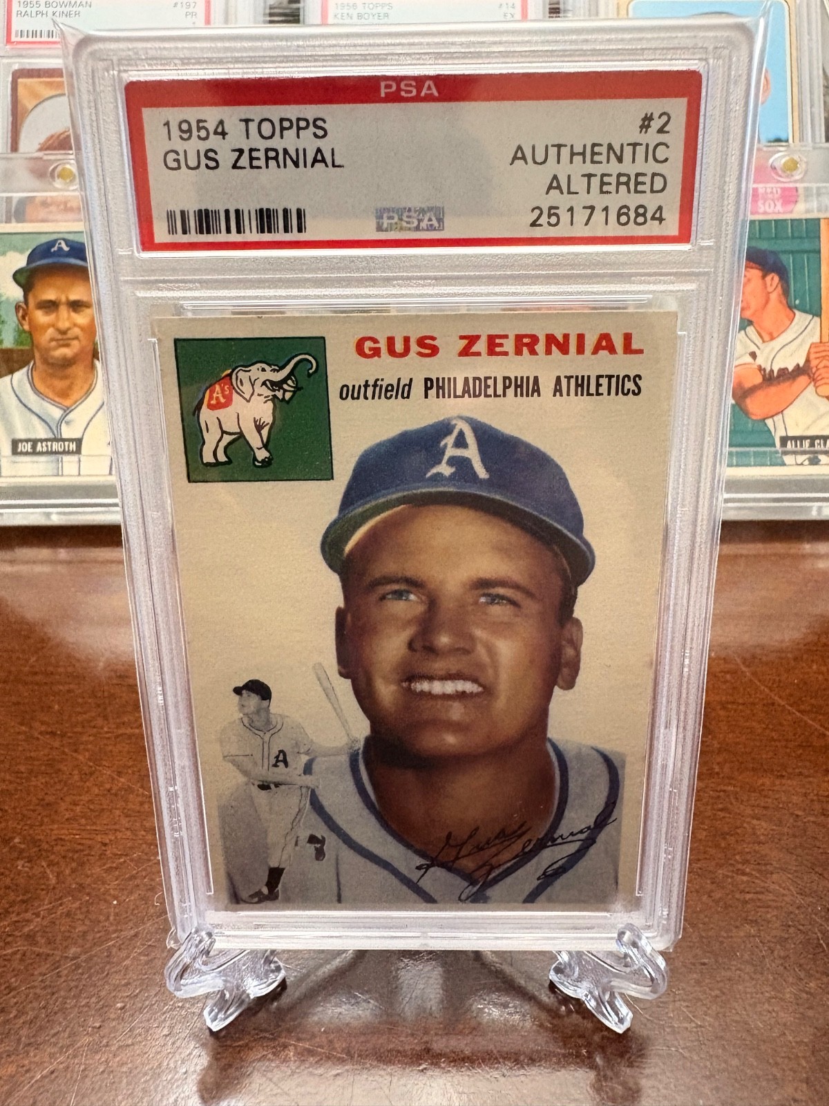VINTAGE 1954 Topps Gus Zernial #2 AUTHENTIC Altered