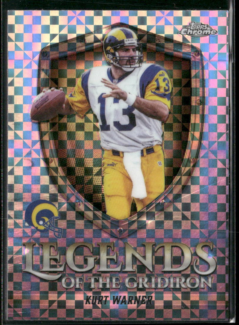 2025 Topps Chrome #LOG-1 Kurt Warner Legends of the Gridiron X-Fractor