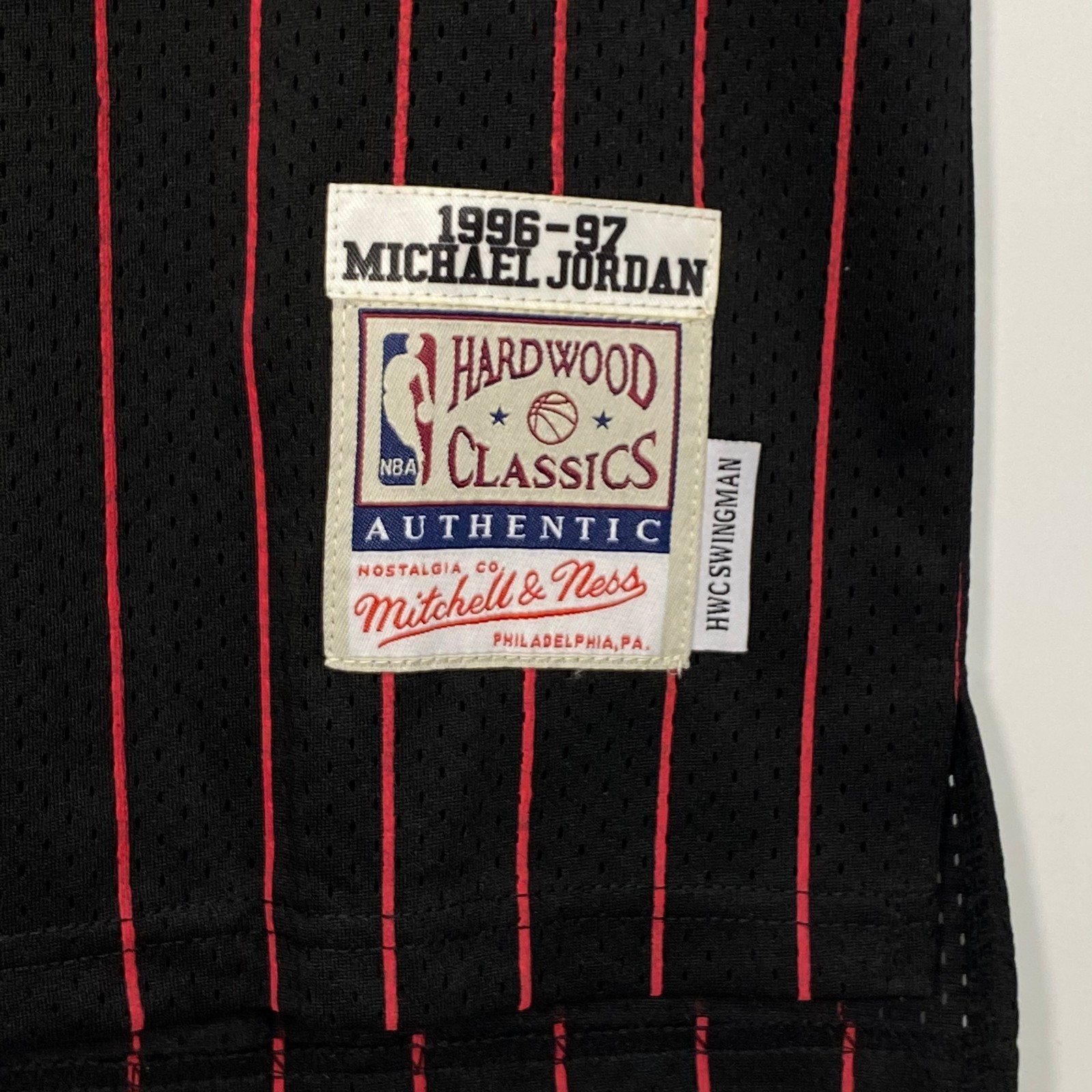 Michael Jordan #23 Embroidered Jersey, Retro Black Stripes, S-2XL