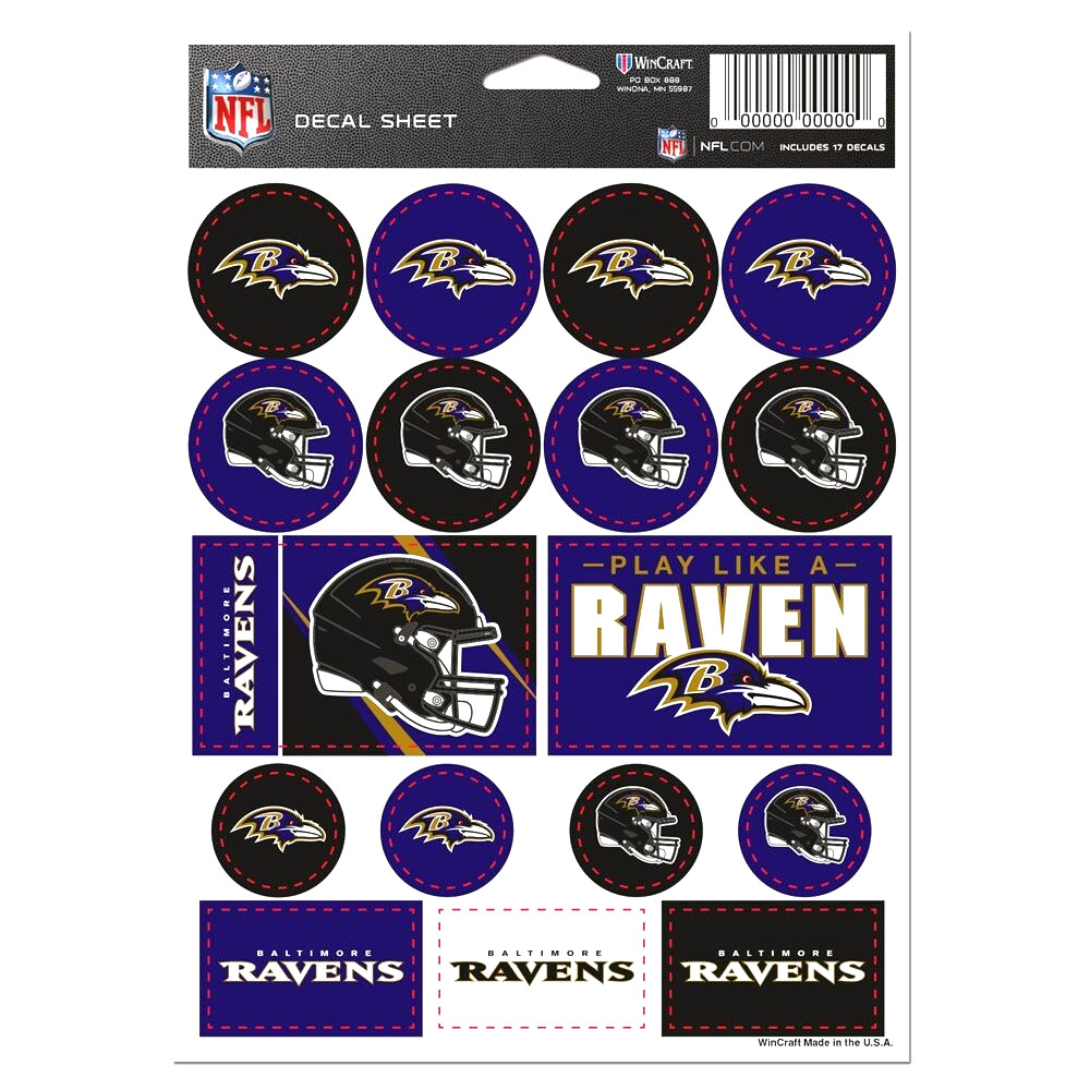 Baltimore Ravens NFL Vinyl Die-Cut Sticker Set / Decal Sheet *Free Shipping