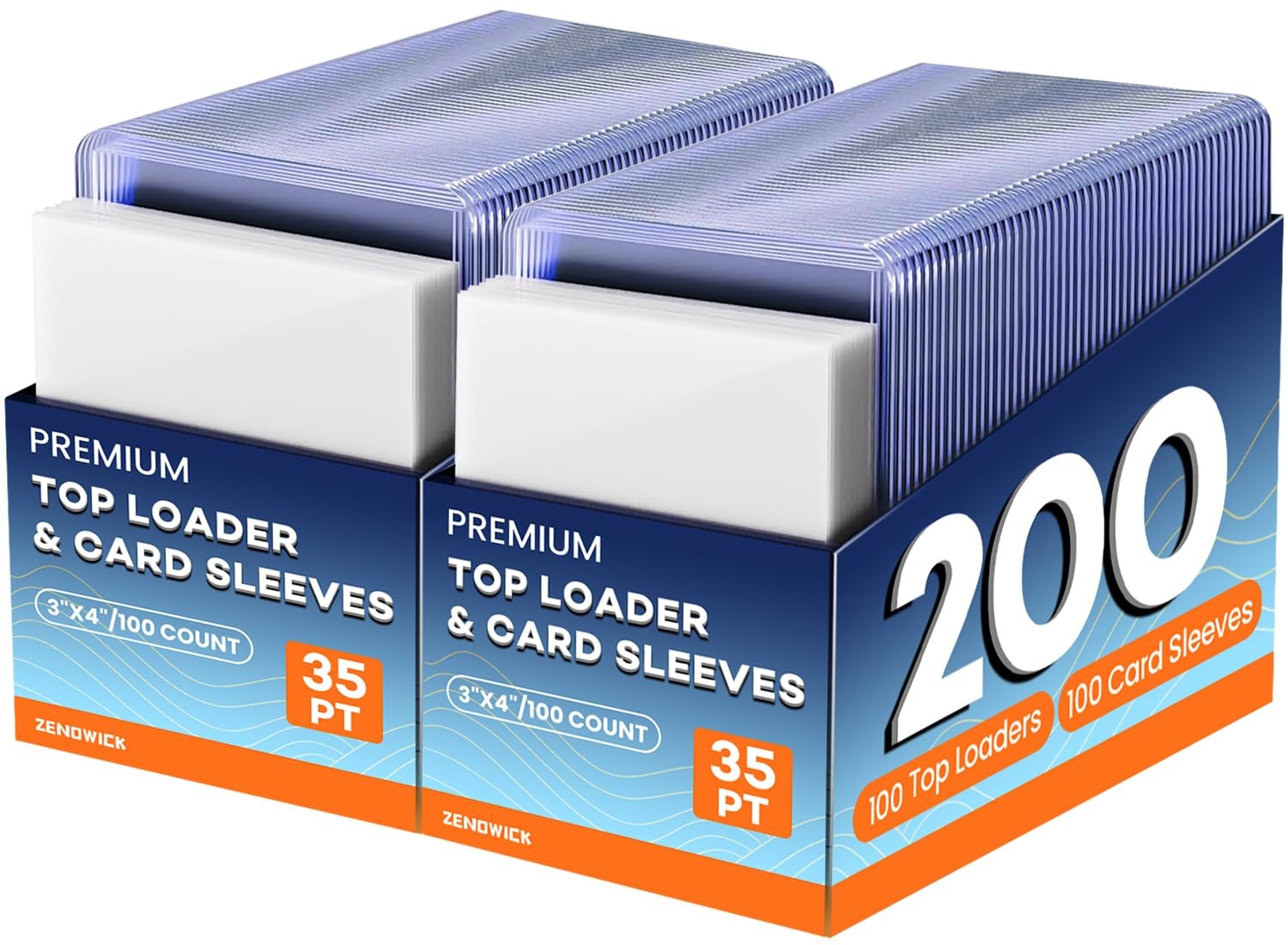 200 Card Sleeves Top Loaders for Cards, 3″ x 4″ Hard Plastic Toploaders, Base…