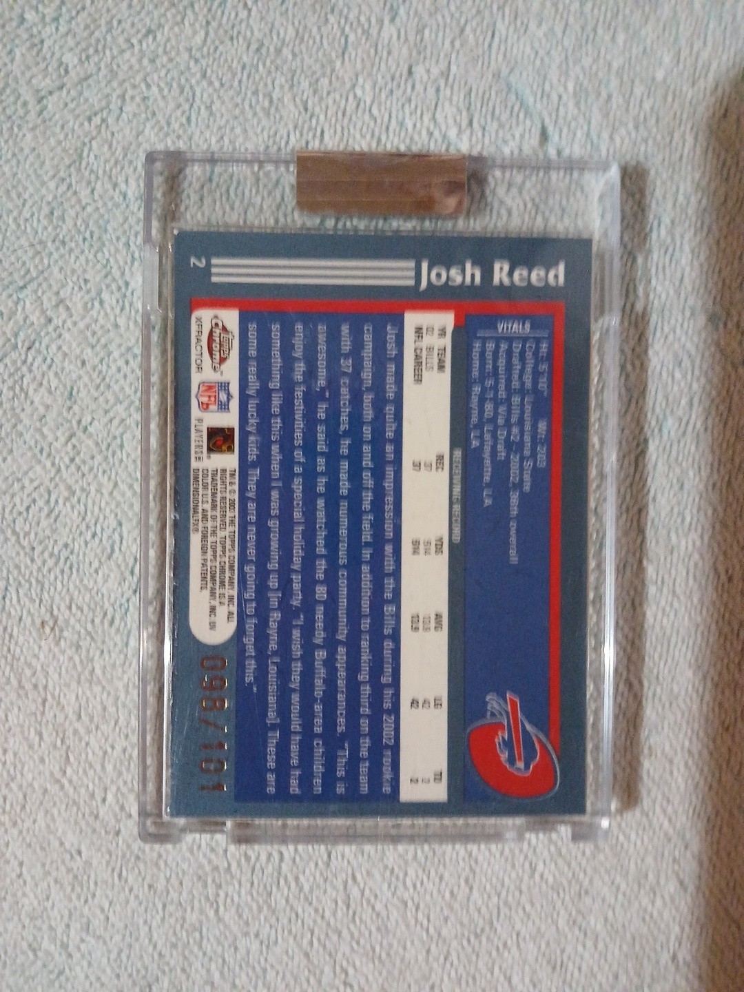 2003 Topps Draft Picks & Prospects Josh Reed #80 Chrome Gold Refractor