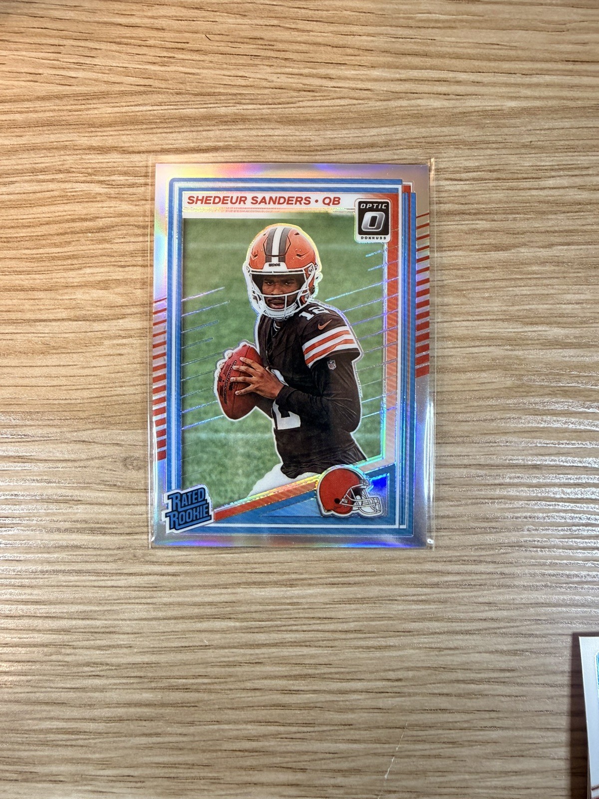Shedeur Sanders Rated Rookie Silver Holo Prizm 2025 Donruss Optic #203 Browns RC
