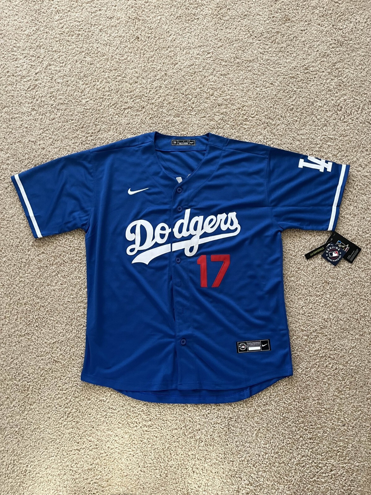 sNWT Shohei Ohtani Dodgers Kids Medium Blue Away Jersey Stitched #17