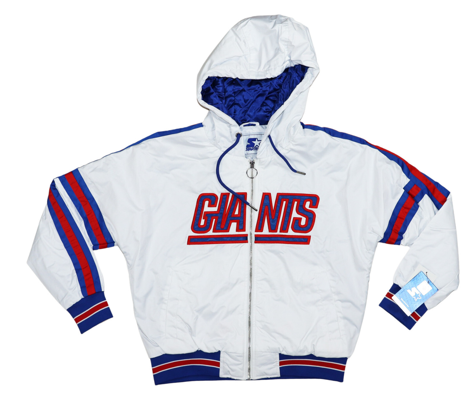 Starter New York Giants NFL Football Hooded Full Zip Women’s Jacket NWT White
