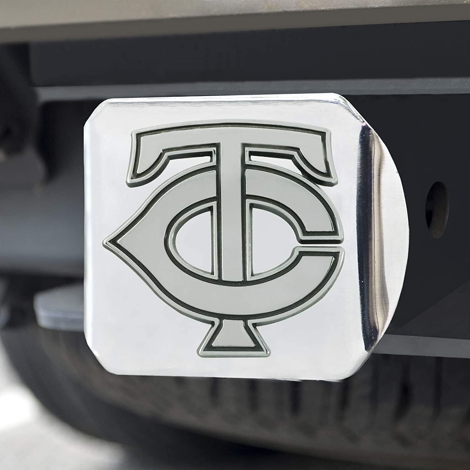 Minnesota Twins Hitch Cover Solid Metal with Raised Chrome Metal Emblem 2″…