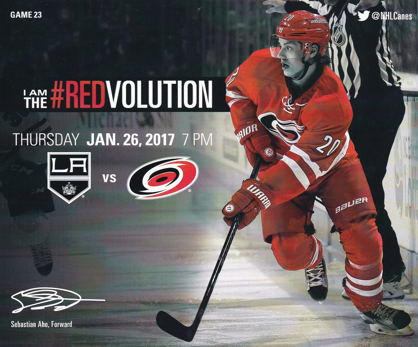 Carolina Hurricanes Program Line-up Cards Various Years Aho Ward Staal