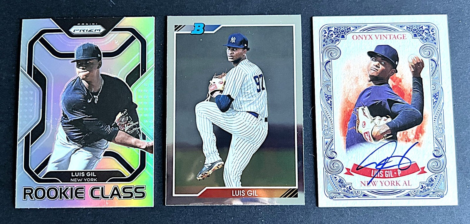 Luis Gil Onyx Auto, Bowman Heritage Chrome, PRIZM ROOKIE CLASS Yankees READ