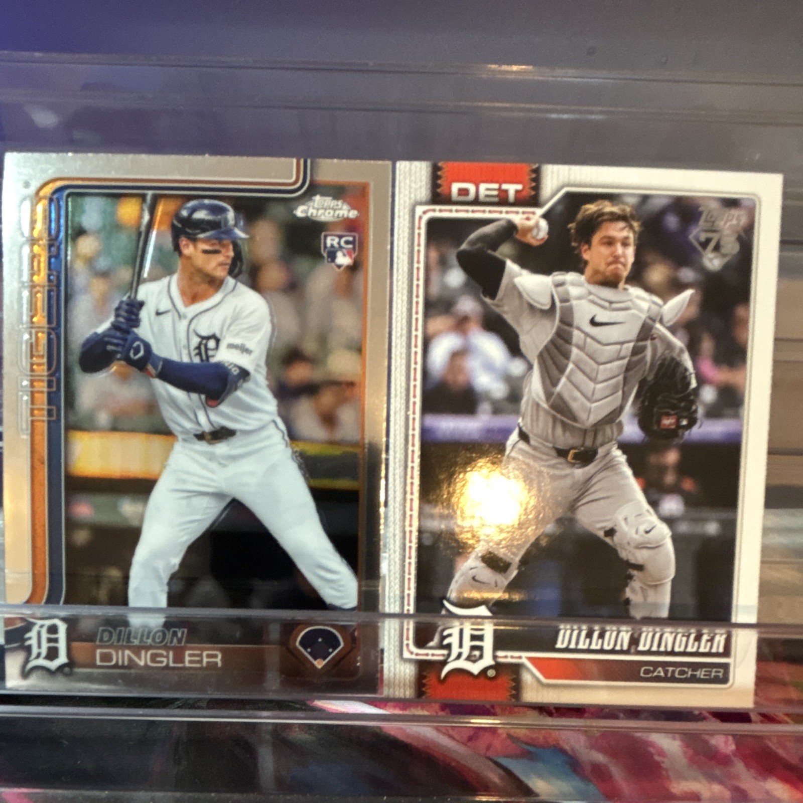 Topps Chrome/Topps Dillon Dingler Tigers Rookie 2-Card Lot 2024 #274 #351
