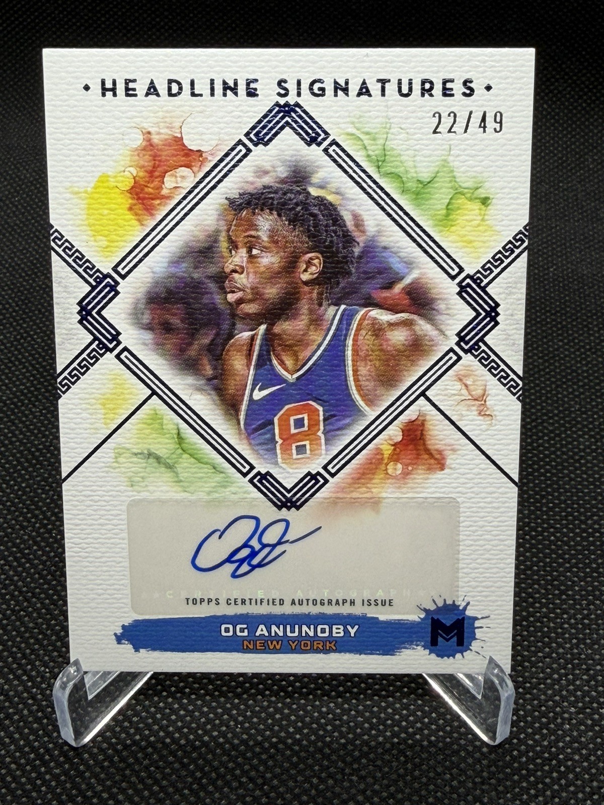 2023-24 Topps Motif OG Anunoby Headline Signatures #HS-OGA Ultramarine Blue /49