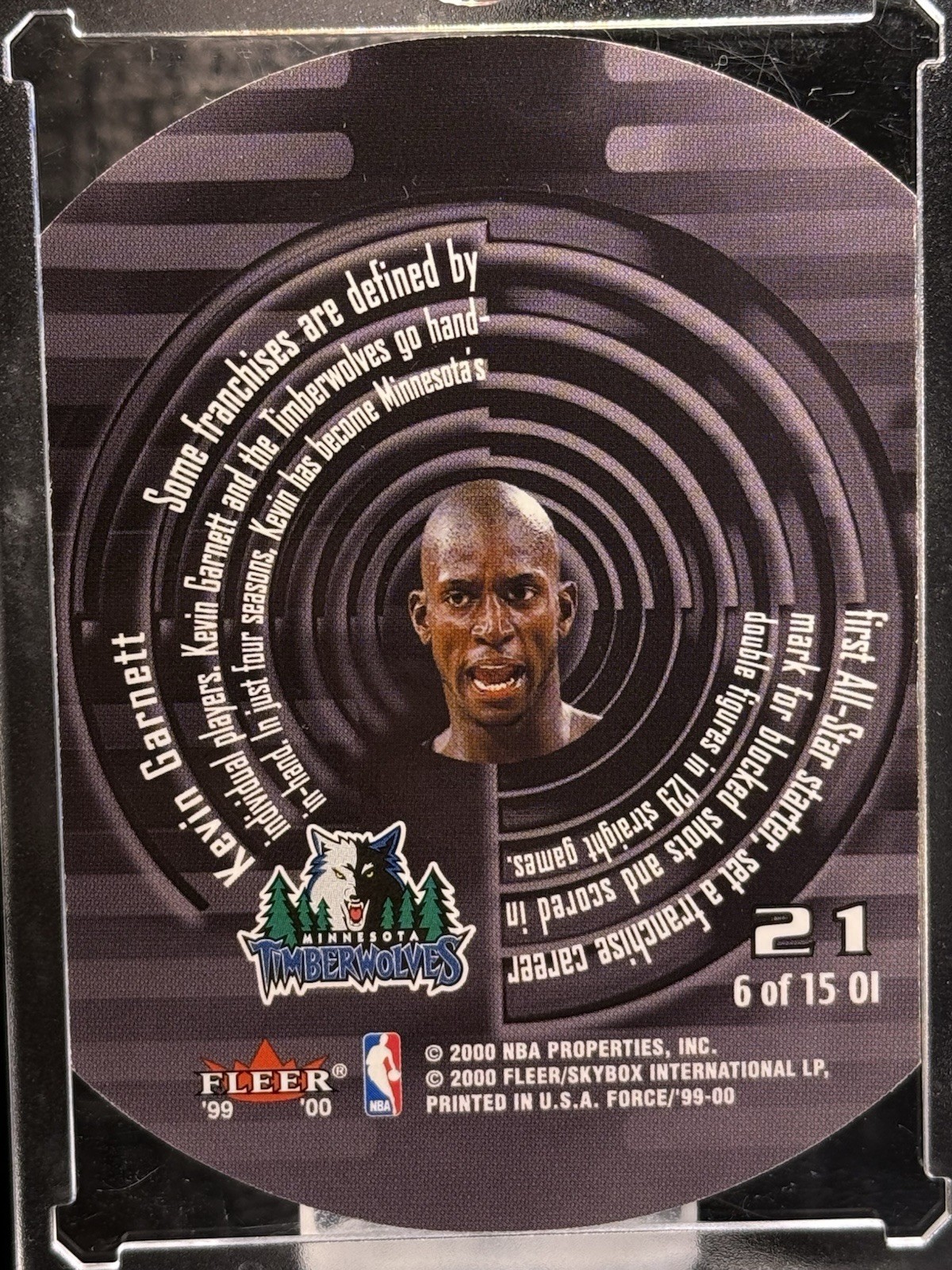 1999-00 FLEER FORCE #6-OI OPERATION INVASION DIE-CUT KEVIN GARNETT – SP