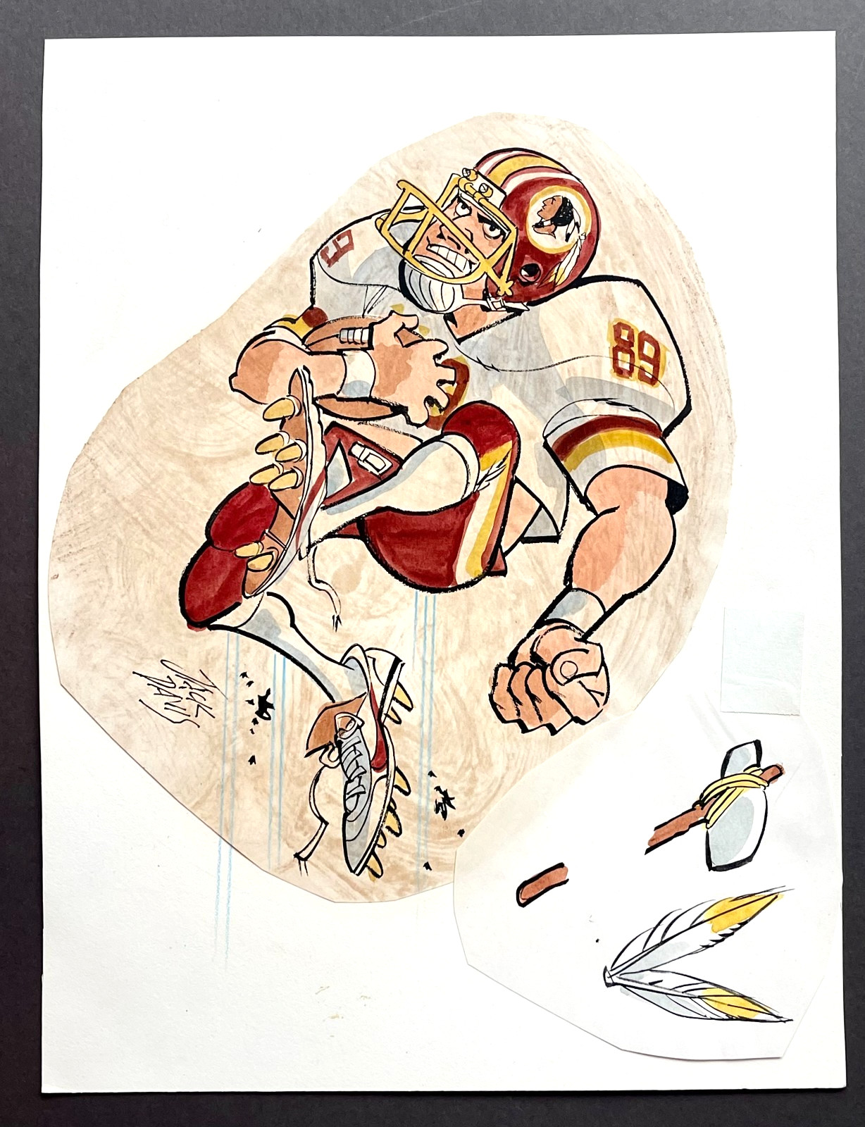 NFL WASHINGTON REDSKINS CLASSIC ILLUSTRATION BY MASTER CARTOONIST JACK DAVIS