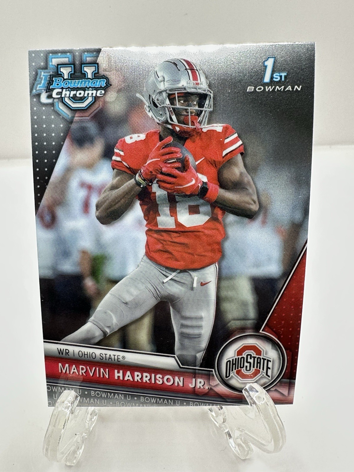 Marvin Harrison Jr. 2023 Bowman 1st U Chrome Ohio State Buckeyes