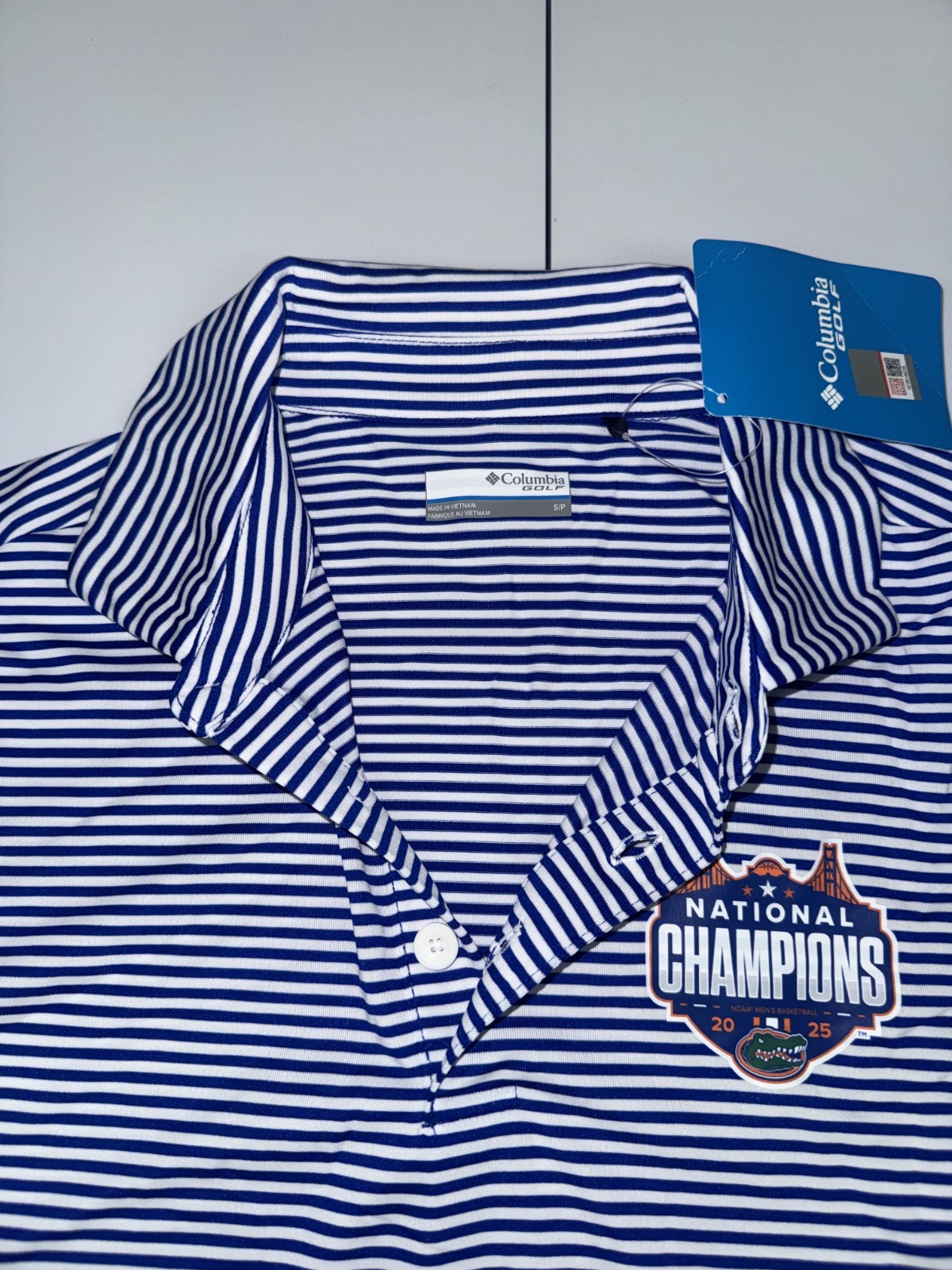 Columbia Golf Florida Gators Men’s Blue Polo Shirt National Champs Pick Size NWT