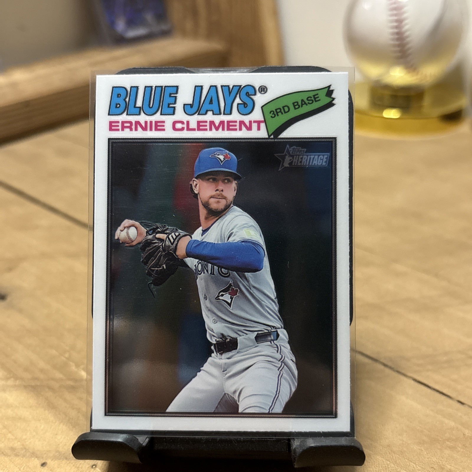 Ernie Clement 2026 Topps Heritage WhiteChrome SP Toronto Blue Jays #21
