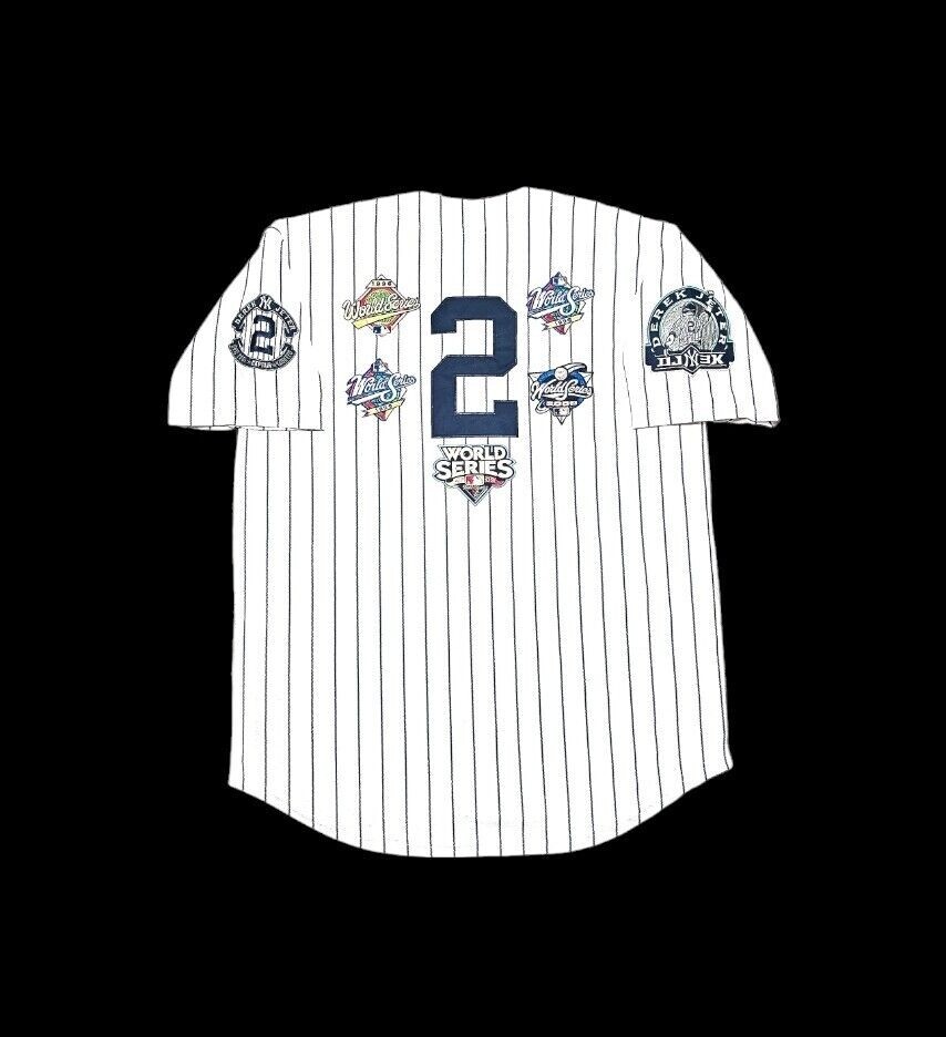 Derek Jeter New York Yankees 5 World Series Men’s Pinstripe Baseball Jersey