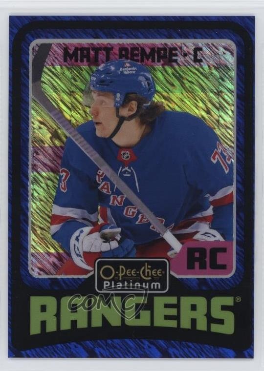 2024 O-Pee-Chee Platinum Retro Rookies Blue Luster /100 Matt Rempe Rookie RC 2d8