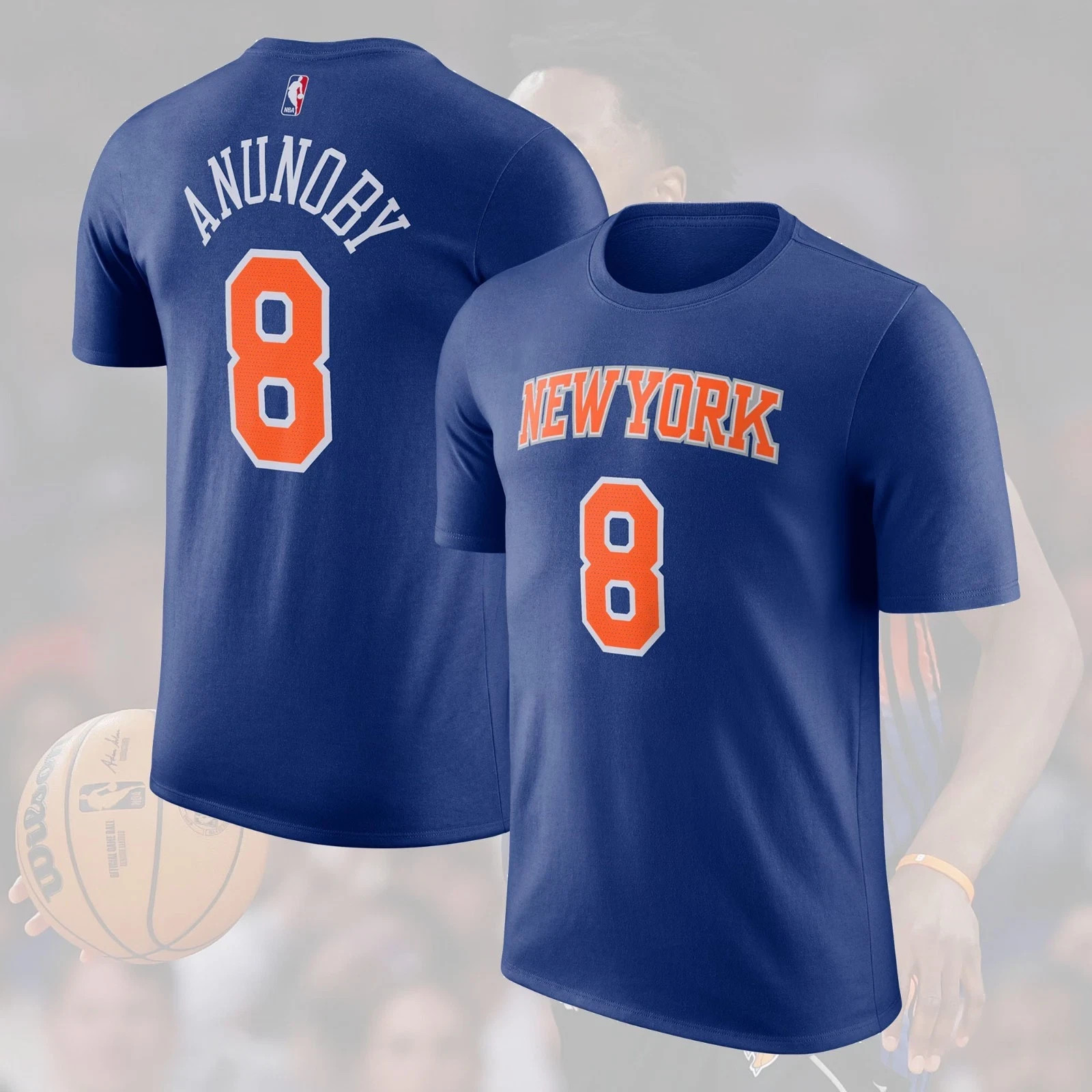 SALE HOT! OG Anunoby #8 N.Y Knicks 2026 Player Name & Number Fastship For Fans