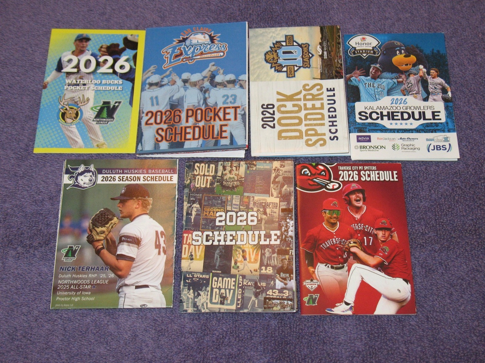 Lot of 2026 Northwoods League Baseball Team Pocket Schedules