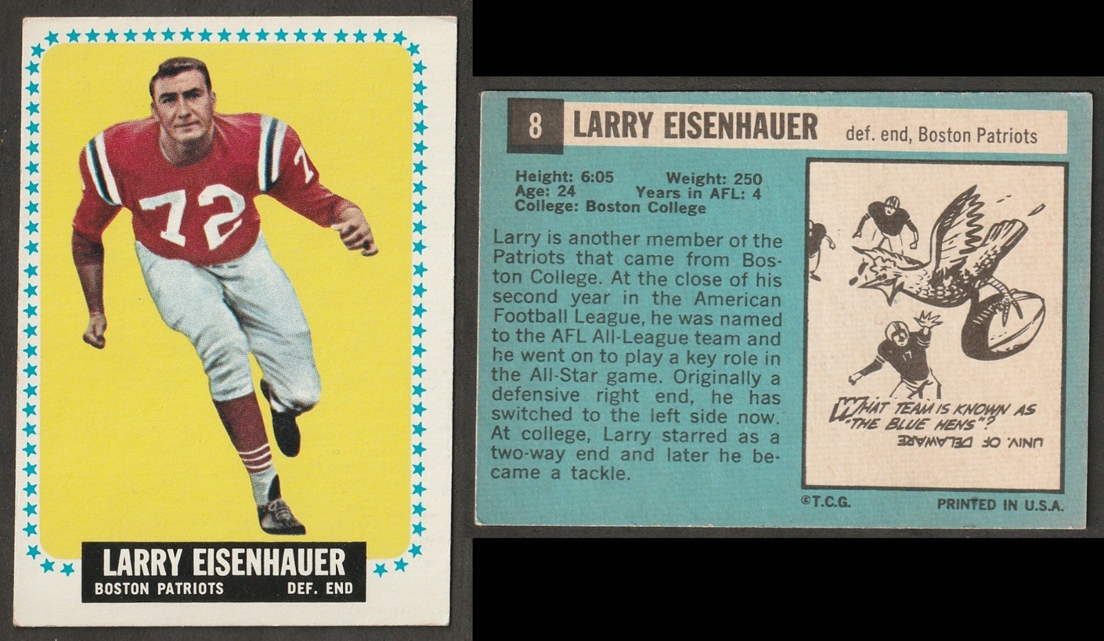AFL 1964 Topps single cards.