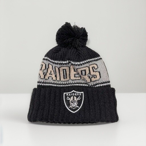 Las Vegas Raiders Knit Winter Beanie New Era Cap On Field Sideline Fleece Hat