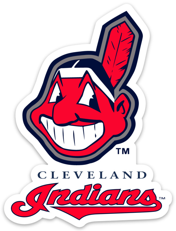 Cleveland Indians Chief Wahoo Logo Type MLB Cleveland Indians Die-cut MAGNET