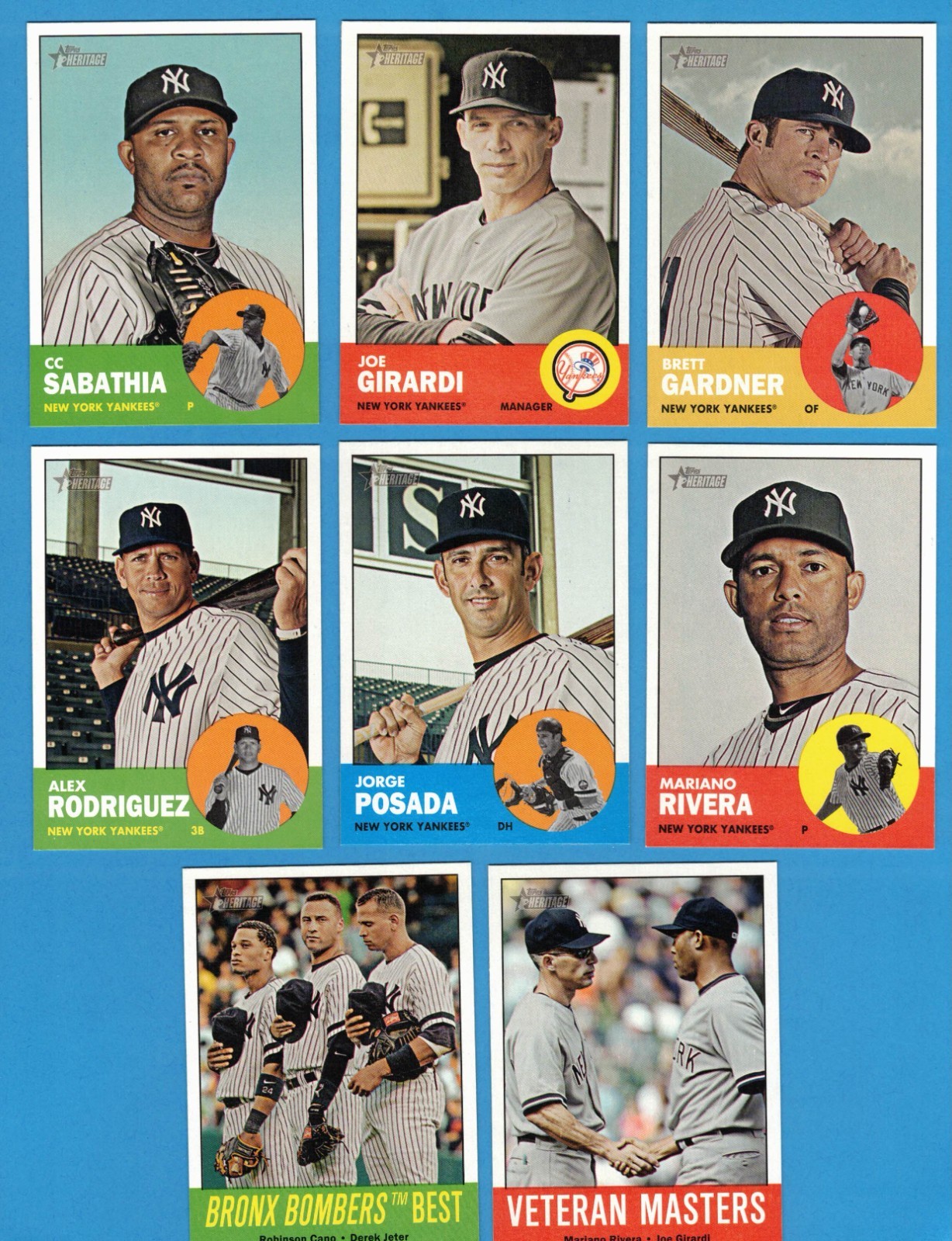 2012 Topps Heritage New York Yankees 1-500 Team Set! SPs Too!